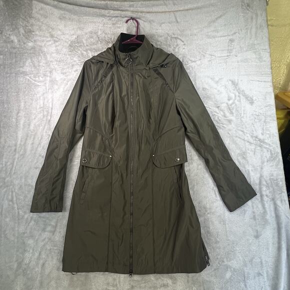 Laundry by Shelli Segal Coat Rainwear Camo Green SZ L - Picture 1 of 13